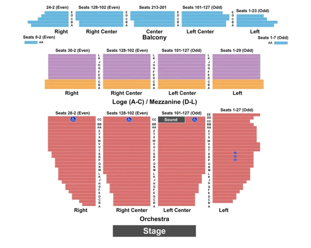 orpheum theatre san francisco seating chart