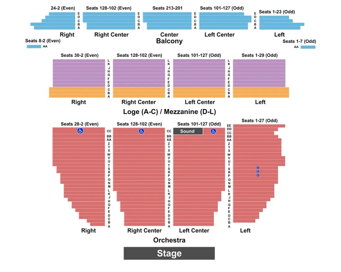 orpheum theatre seating chart